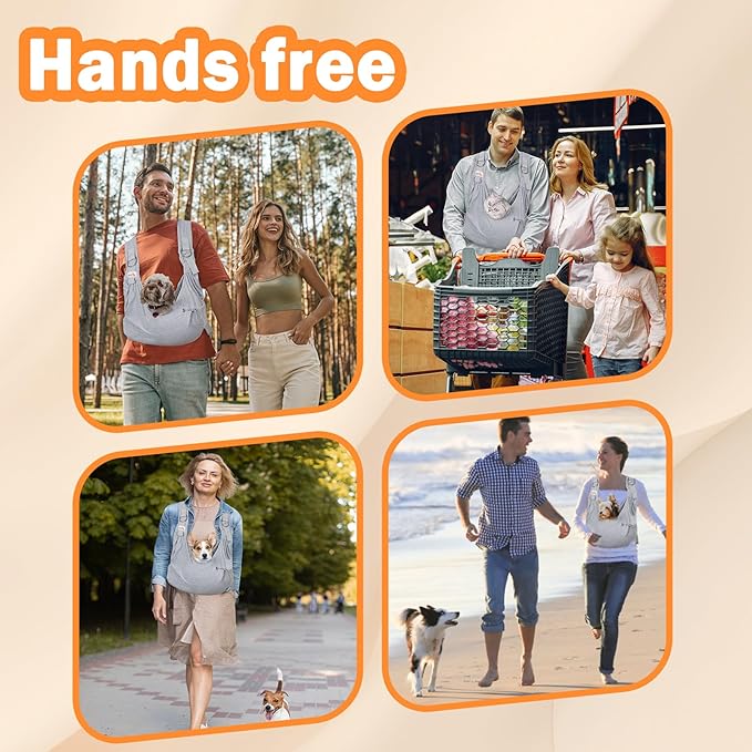 Dog Sling Carriers for Small Dogs,Carrier Sling for Cats and Pupp, Carrying Wrap Front Backpack Cat Sling,Adjustable Chest Pet Sling
