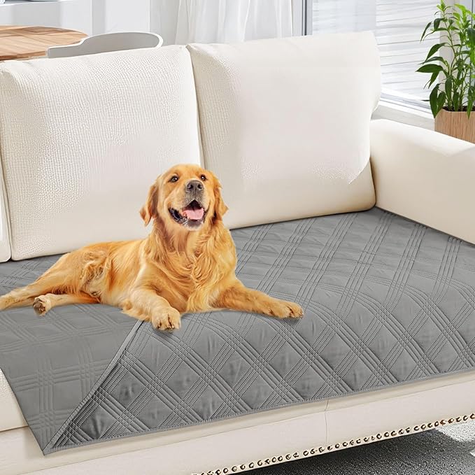 hyha Waterproof Dog Blanket, Reversible Pet Bed Blanket, Soft Sofa Couch Cover for Dogs Washable, Waterproof Pet Couch Covers for Sofa Puppy Cats Furniture Protector(30"x70", Grey/Grey)