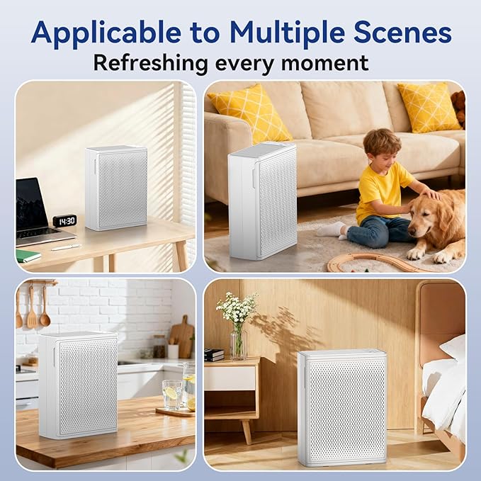 Air Purifiers for Home Large Room Up to 2000 Ft²,H13 HEPA Air Purifiers for Pet Hair Smoke Odor,24dB Ultra-Quiet Operation Suitable for Bedrooms,Living Rooms,Offices