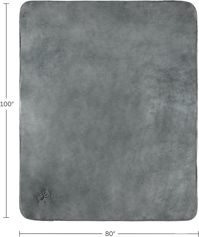 PETMAKER Dog Blanket - 80x100in Reversible Sherpa Blanket - Throw Blankets for Bed, Couch, Crate, or Car - Machine Washable Puppy Essentials (Gray)