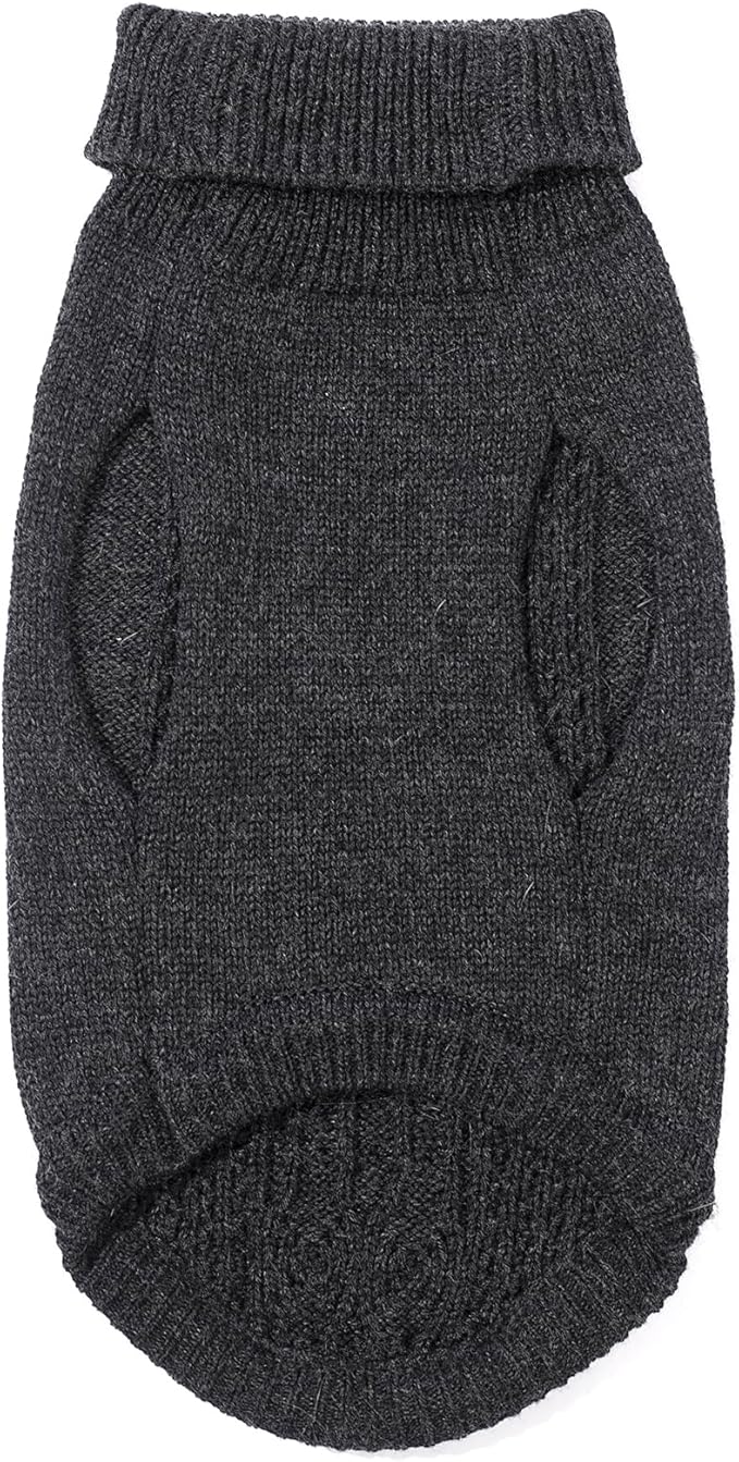 Stretchy Cat Sweater - 17 Colors & 6 Sizes | Snug Winter-Ready Knit for Boy/Girl Cats & Kittens(Dark Gray, Large)