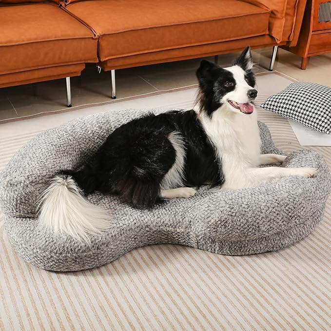Orthopedic Memory Foam Dog Bed for Small Dogs - Washable & Waterproof & Removable Cover - Round Calming Dog Bed for Anxiety Relief(35 x 24 x 8 Inch)