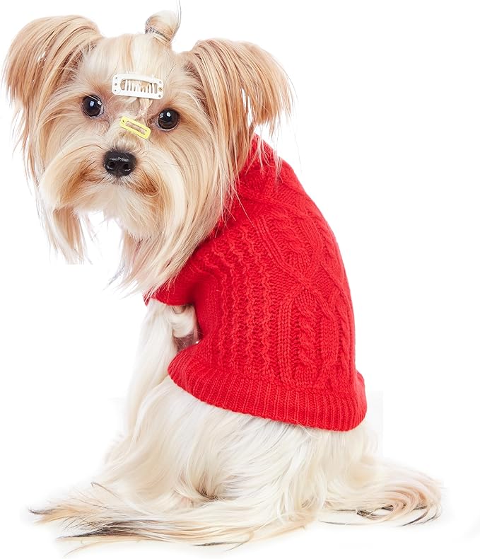 Stretchy Cat Sweater - 17 Colors & 6 Sizes | Snug Winter-Ready Knit for Boy/Girl Cats & Kittens(Red, Small)