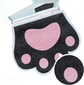Cute Cat Litter Mat 24”x19”, Litter Box Mat, Litter Trapping Mat, Soft on Kitty Paws, Easy Clean, Anti Slip, Pet Accessories, Door Floor mats - Black Pink
