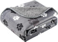 Waterproof Dog Blankets Pet Blanket 60"x80", Soft Fluffy Sofa Car Bed Protector, Reversible Sherpa Fleece Dog Blanket for Large Dogs (Dark Grey-Paws)