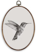 DILSJ Vintage Hummingbird Sketch Oval Wall Art Decor, Rustic Farmhouse Hummingbird Canvas Wall Art Framed, Neutral Bird Hanging Decorations for Home Living Room Bedroom, 11x8.5 Inch