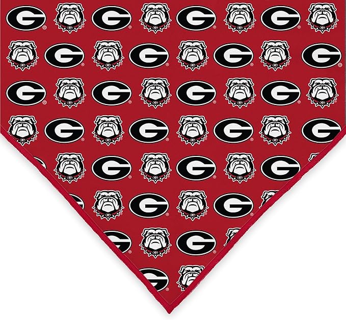 Georgia Bulldogs Officially Licensed Bandana for Dogs and Cats | Fits Pets Great Gift Idea | Easy-to-Tie (Small, 13")