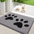 Buganda Dog Door Mat for Muddy Paws, Absorbent Dirt Trapper Washable Indoor Doormats, Non Slip Low-Profile Mud Mat for Dogs, Front Entrance Doormat for Inside Floor (36x24 Inches, Grey)