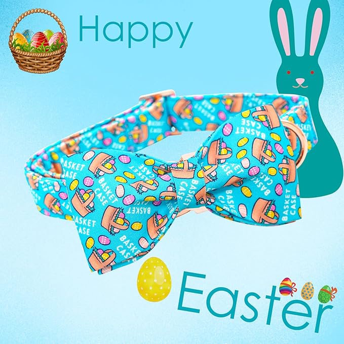 Lionheart Glory Easter Dog Collar - X-Small, Bowtie Design, Colorful Spring Collar for Puppies