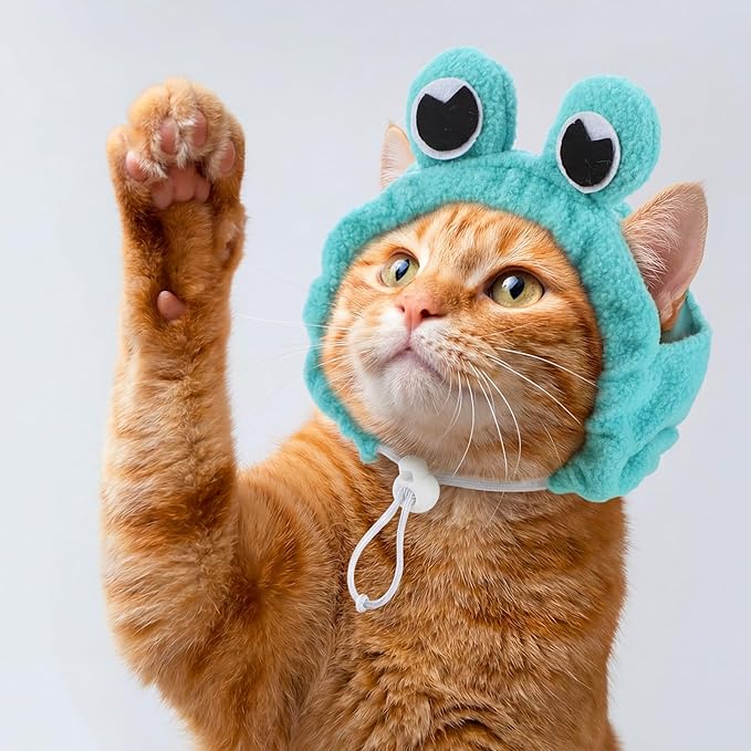 Weewooday 5 Pieces Cat Costume Bunny Hat Outfit with Ears Funny Cat Hat and Small Dogs Kitten Puppy Party Easter Costume Accessory Headwear(Classic Style)