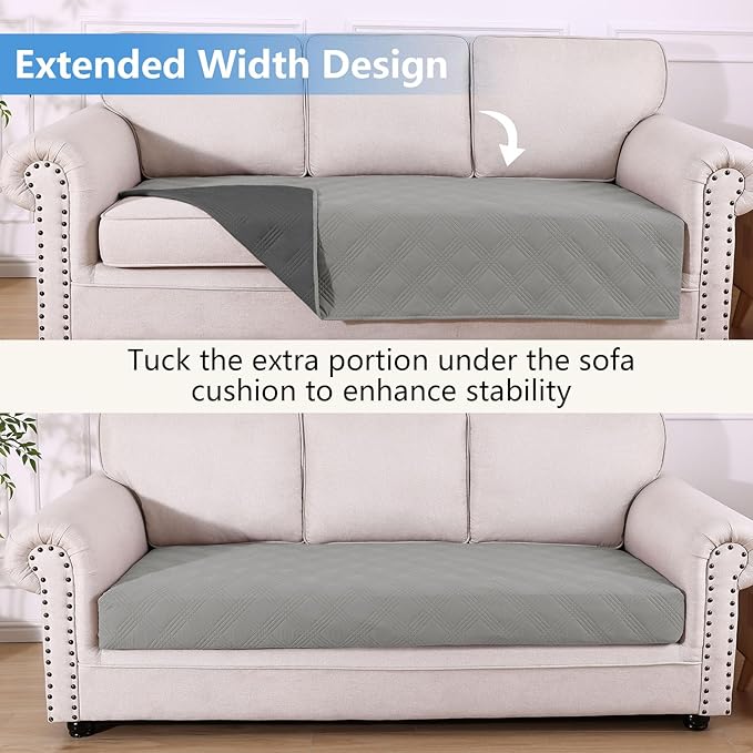 hyha Waterproof Dog Blanket, Reversible Pet Bed Blanket, Soft Sofa Couch Cover for Dogs Washable, Waterproof Pet Couch Covers for Sofa Puppy Cats Furniture Protector(40"x80", Grey/Dark Grey)