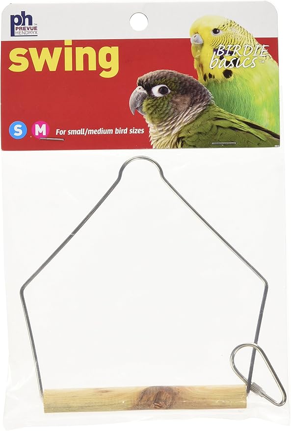 Prevue Pet Products BPV388 Natural Wood Birdie Basics Birch/Wire Swing, 4 by 5-Inch