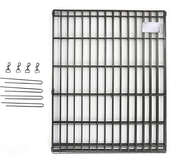 MidWest Homes for Pets Folding Metal Dog Exercise Pen, Indoor/Outdoor Playpen with Secure Door, Provides 16 Sq Feet of Play Space, 30-Inches Tall, Black E-Coated