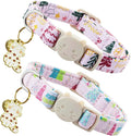 Elegant little tail 2 Pack Cat Collar- Christmas Cat Collars Breakaway with Bell Pendant Wedding Kitten Boy Girl Safety Adjustable 7-12 Inch Collar for Small Cats Puppy