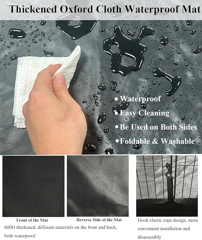 LANGXUN 16pcs Small Animal Playpen with Waterproof Mat, Pet Playpen, Rabbit Guinea Pig Cages, Puppy Kitten Playpen | Indoor & Outdoor Portable Metal Wire Yard Fence 13"x13"