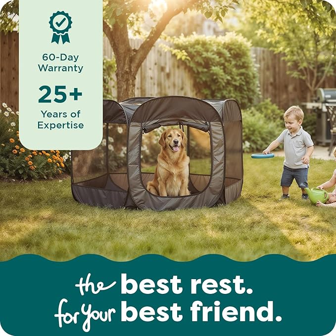 FurHaven Portable Pet Playpen for Dogs & Cats, Foldable Kitten Playpen with Mesh Sides, Pop Up Travel Dog Pen, Large, Green & Pink