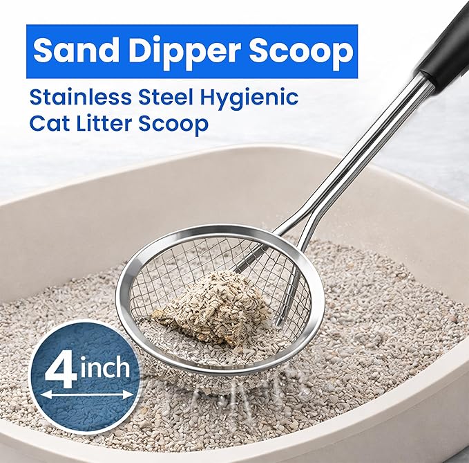 Sand Dipper Scoop - Stainless Steel Hygienic Cat Litter Scoop (Original)