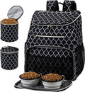 BAGLHER Dog Travel Bag Backpack, Airline Approved Pet Supplies Backpack, Dog Travel Bag with 2 Silicone Collapsible Bowls and 2 Food Baskets DLBlack