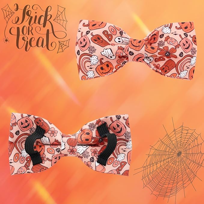 Halloween Dog Collar, Pet Collar Bow Pumpkin Pet Collar Girl Boy Holiday Pet Collars Gift Bow Dog Collar Cute Soft Puppy Collar for X-Small Puppy