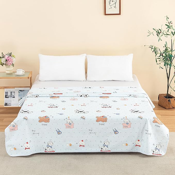 WenBags Waterproof Dog Bed Cover 40 * 60 Inches Throw Size,Pet Hair Resistant Reversible Couch Cover Mattress Protector,Leakproof Bed Liner/Sheet/Blanket for Adults Elderly Pets (Cute Dogs, 40 * 60)
