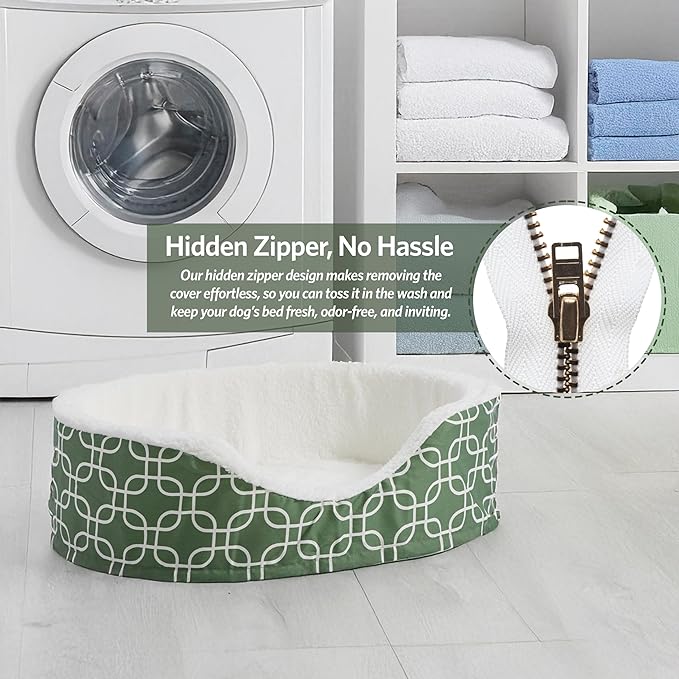 MidWest Homes for Pets Orthoperdic Egg-Crate Nesting Pet Bed w/ Teflon Fabric Protector, Large Green