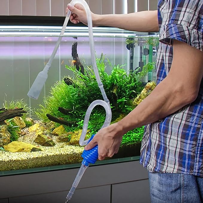 5FT Aquarium Siphon, Manual Siphon Pump, Aquarium Vacuum Gravel Cleaner, Quick Water Change & Fish Tank Maintenance Tool, Essential Aquarium Accessories