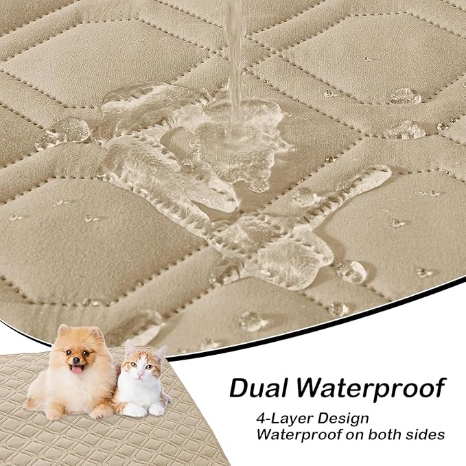 hyha Waterproof Dog Bed Blanket, Soft Pet Blankets, Waterproof Couch Cover for Dogs, Reversible Sofa Covers Washable for Furniture (40x70 Inch, Taupe/Taupe)