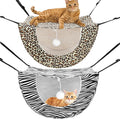 Unittype 2 Pieces Cat Cage Hammock Hanging Pet Bed Double Layer Soft Plush Hanging Pet Comfortable Hammock Bed for Indoor Kitten Ferret Hamster Rabbit or Small Animals, 2 Styles(Leopard)
