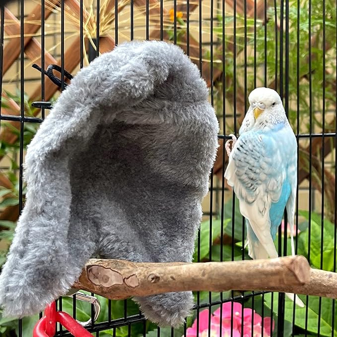Comfort Corner Fleece Bird Blanket Parrot Cage Snuggle Hut Warm Bird Nest House Bed Hanging Hammock Toy for Parakeet Cockatiel Pigeon Small Animals Shelter Plush Bedding(Size M)