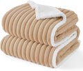 Bedsure ComfyFleece™ Waterproof Dog Blankets for Large Dogs - Soft Pet Cat Blanket Corduroy Fleece for Bed Protector Washable, Cozy Calming Reversible Furniture Protection,60"x80", Tuscan Beige