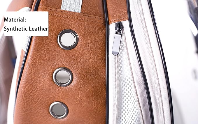 Expandable Cat Carrier Backpack, Backpack for Cats Kitten Small Puppy, Airline Approved Cat Bubble Backpack, Space Capsule Astronaut Carrier (Brown, Front Extension)