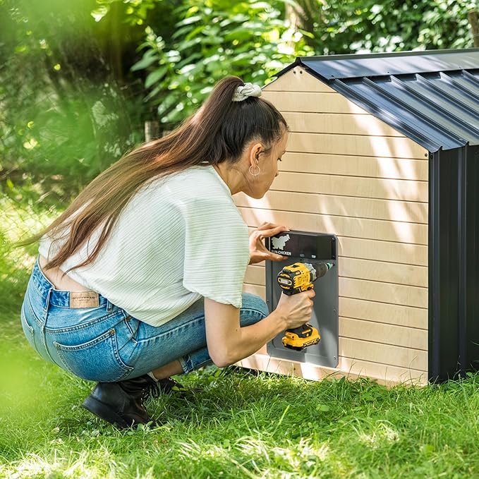 RUN-CHICKEN Door T50 – Automatic Chicken Coop Door Opener, Battery Powered & Weatherproof Aluminum, Smart App & Timer Control, Predator Proof, Easy Install, Reliable All-Season Performance (Gray)