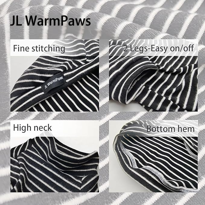 Fleece Sphynx Cat Clothes Soft Hairless Cat Clothes Pullover Cat Sweater for Chihuahua All Season Light and Warm Kitten Cloth for Cats Only Puppy Clothes Small Dog Sweater (B-Striped, L)