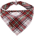 Lionet Paws Christmas Dog Bandana Washable Cotton Handkerchief Scarf Triangle Red Green Plaid Grey Dog Bandanas for Small Medium Large Dogs Girl Boy