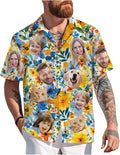 Custom Hawaiian Shirt with Face Photo Picture for Men Women Kids Youth Adult, Tropical Personalized Hawaiian Shirts Gift