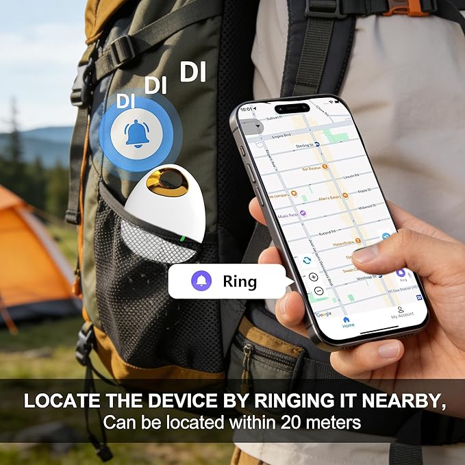 GPS Pet Tracker with Apple Find My Network, Android Compatibility, Real-Time Location Tracking, Water-Resistant (DINGWEIQI03)