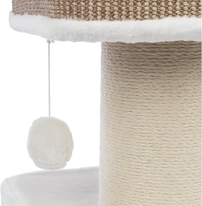 Trixie Ava Cat Tree – Cat Tower with Condo & Thick Scratching Post, Includes Removable Cushions – Indoor Cat Furniture for Scratching & Climbing – Brown, 16.5" x 16.5" x 33.9"