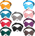 Yahenda 10 Pieces Cat Bowtie Collars with Bell Solid Colors Kitten Bow Breakaway Cat Bowtie for Boys Girls Adjustable Pet Collar with Safety Buckle Kitten Puppy Pet Accessories