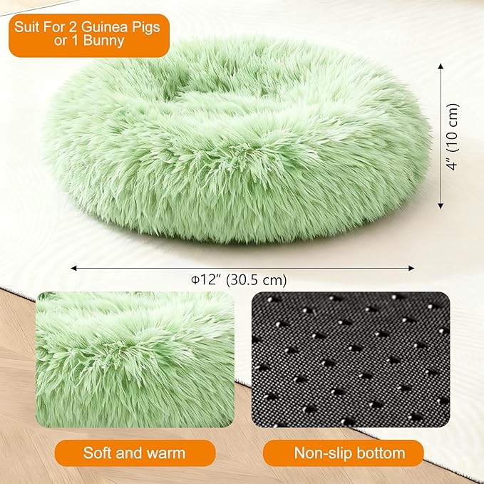 Bunny Rabbit Hideout Bed Small Animal Bedding Donut-Shaped Burrowing Pet Bed Soft and Warm Hideaway with Spandex and Fleece Bottoms Cozy Carrier, Cage Accessories