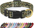 MOODEL Reflective Dog Collar for Large Dogs, Cute Camouflage Adjustable Heavy-Duty Nylon Puppy Collar for Boy and Girl Female, Soft Pet Accessories with Quick Release Buckle, Green