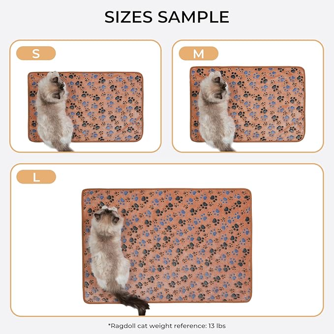 Luciphia 1 Pack 3 Blankets Super Soft Fluffy Premium Fleece Pet Blanket Flannel Throw for Dog Puppy Cat Paw Brown/Pink/White Medium(30x20 inch)