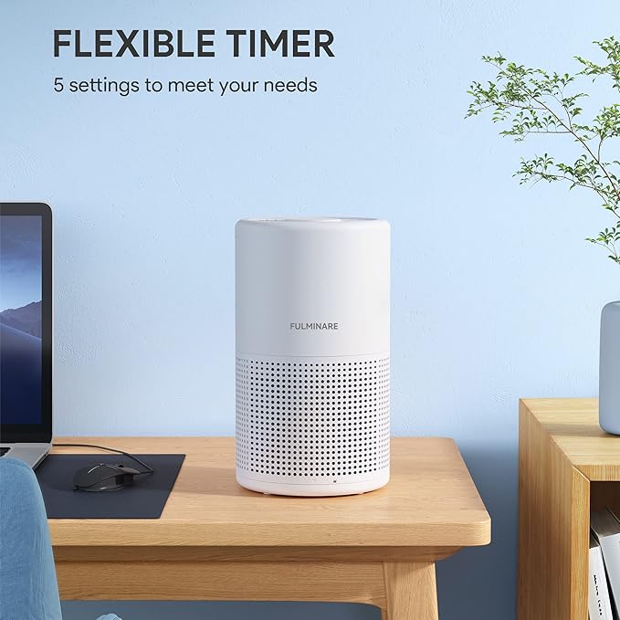 Air Purifiers for Bedroom, FULMINARE H13 True HEPA Air Filter, Quiet Air Cleaner With Night Light, Portable Small Air Purifier for Home, Office, Living Room
