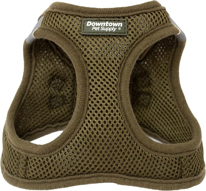 Downtown Pet Supply Step in Dog Harness for Small Dogs No Pull, Medium, Hunter Green - Adjustable Harness with Padded Mesh Fabric and Reflective Trim - Buckle Strap Harness for Dogs