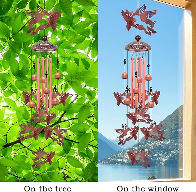 Flying Pig Wind Chimes, Gifts for Mom & Grandma & Woman & Family & Neighbor, Pigs Decoration for Home,Garden,Balconies,Room,Patio,Indoor,Outdoor Wind Catcher, Memorial Windchime, Blessing Wind Bells