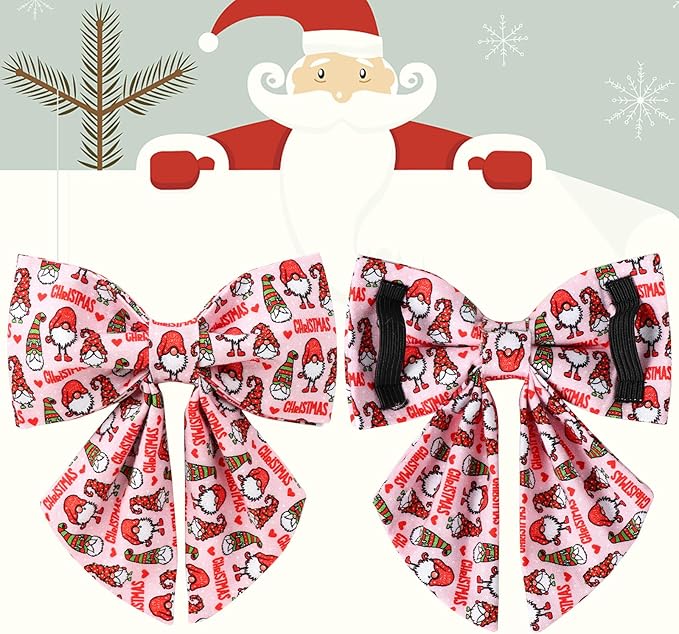 Christmas Dog Collar with Bow Tie, Cotton Christmas Bowtie Collar for Medium Girl Boy Dog, Comfortable Dog Collar Bowtie with Durable Metal Buckle, Adorable Pet Collar, XS, Neck 8-12in