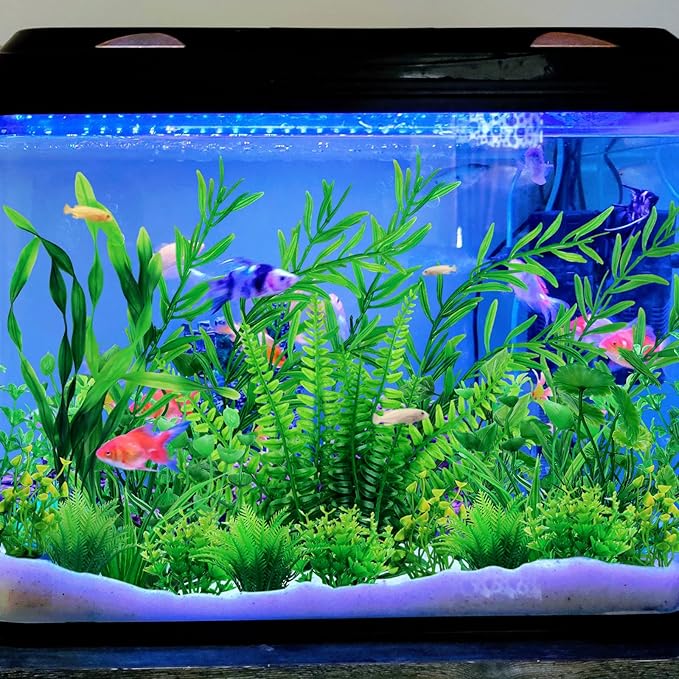 Fish Tank Accessories Aquarium Decorations Green Plants, 25pcs Green Fish Tank Decorations Plant, Aquarium Decor Plastic Plants