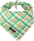 ARING PET Dog Bandana, Cotton Green Plaid Pet Bandanas, Soft Comfortable Cute Triangle Bibs Scarf for Small to Large Boy Girl Dogs and Cats
