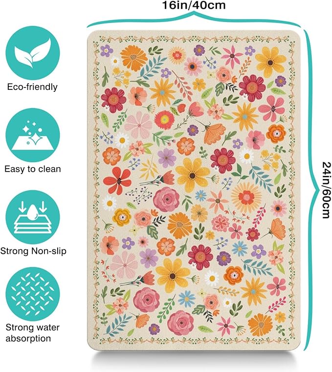 Pet Feeding Mat for Floors Waterproof Dog Mat for Food and Water Absorbent Quick Dry Non Slip mat for Cat Bowls