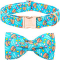 Lionheart glory Dog Bow Collar Easter Day Dog Collar for Medium Dogs,Easter Egg Dog Collars with Bowtie Colorful Dog Collar Spring Collars Pet Collar Bows