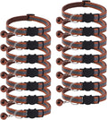 14 Pack Breakaway Cat Collar with Bell, Reflective Kitten Collar for Girl Boy Cats, Safety Buckle Adjustable 7.5-12.5 Inch, 0.4 Inch Width Lightweight, Pet Gifts (Brown)